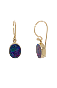 9ct Yellow Gold Opal Earrings. GA-416