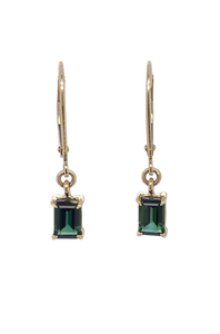 9ct Yellow Gold Green Tourmaline Earrings. GA-419