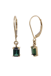 9ct Yellow Gold Green Tourmaline Earrings. GA-419