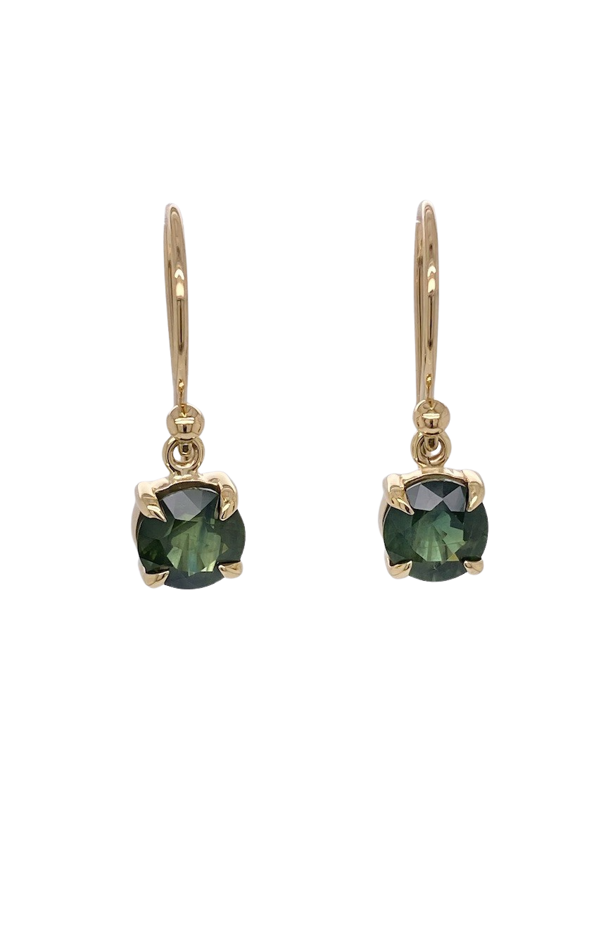 9ct Yellow Gold Australian Sapphire Earrings. GA-418