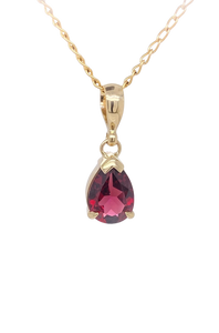 9ct Yellow Gold Rhodolite Garnet Pendant. GA-425