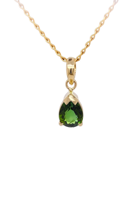 9ct Yellow Gold Green Tourmaline Pendant. GA-426