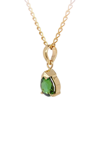 9ct Yellow Gold Green Tourmaline Pendant. GA-426