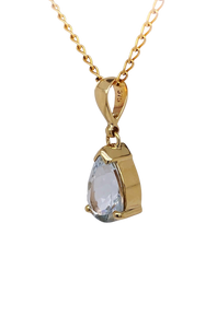 9ct Yellow Gold Aquamarine Pendant. GA-424