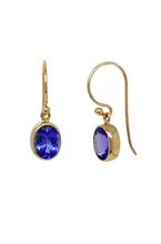 Load image into Gallery viewer, 9ct Yellow Gold Tanzanite Earrings. GA-422

