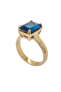 9ct Yellow Gold London Blue Topaz Ring. GA-428