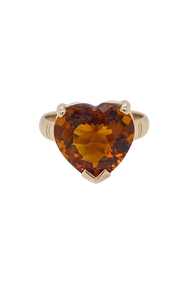 9ct Yellow Gold Citrine Heart Ring. GA-429