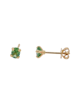 Load image into Gallery viewer, 9ct Yellow Gold Green Tourmaline Stud Earrings. GA-427
