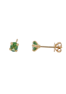 9ct Yellow Gold Green Tourmaline Stud Earrings. GA-427
