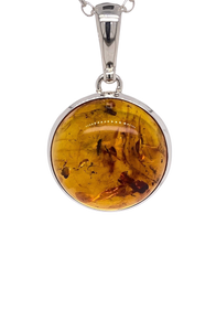 Sterling Silver Baltic Amber Pendant. GA-437