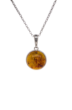 Load image into Gallery viewer, Sterling Silver Baltic Amber Pendant. GA-437
