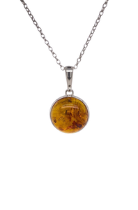 Sterling Silver Baltic Amber Pendant. GA-437
