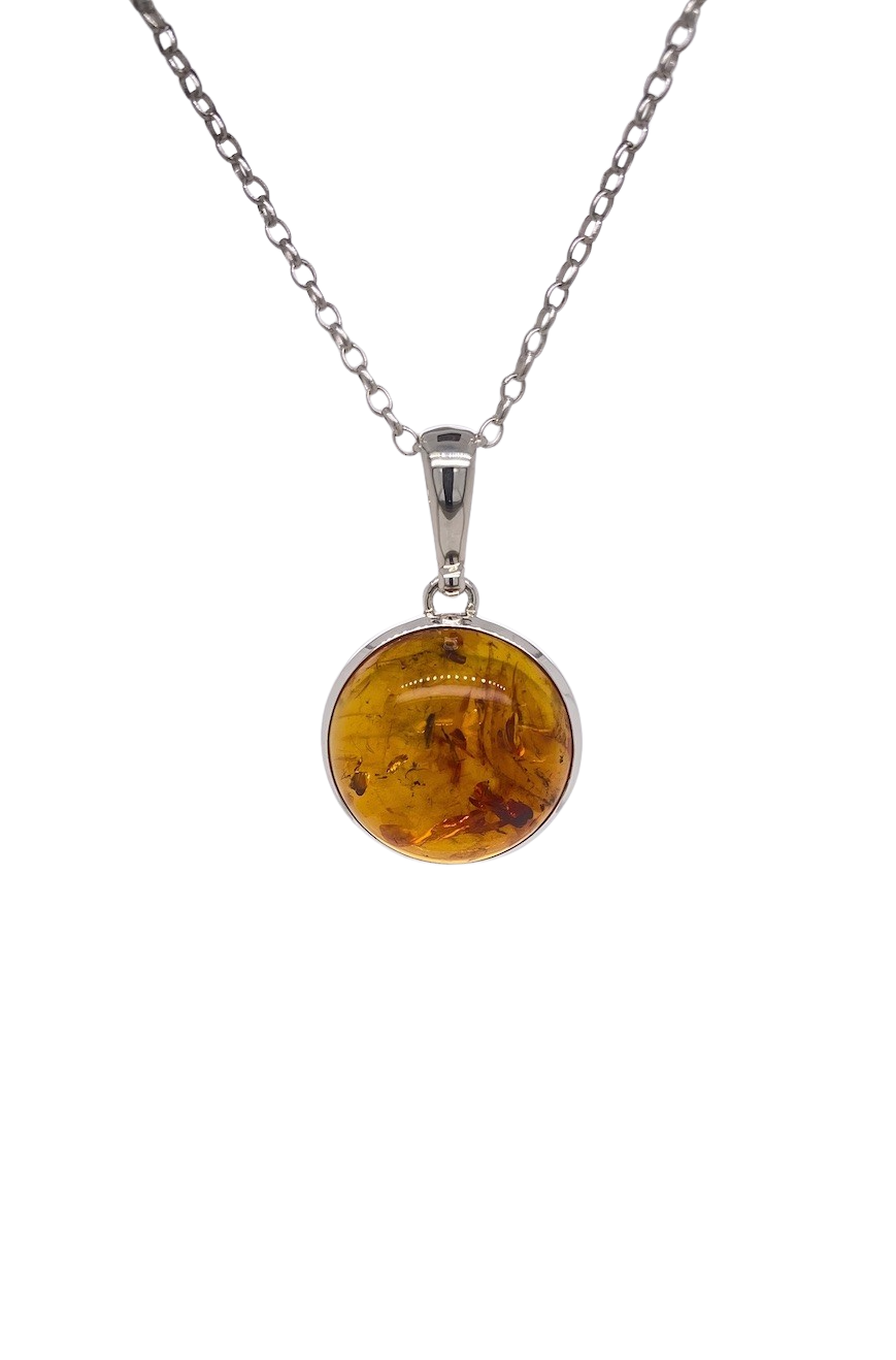 Sterling Silver Baltic Amber Pendant. GA-437