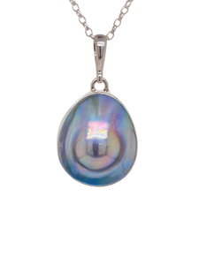 Sterling Silver Blister Pearl Pendant. GA-463