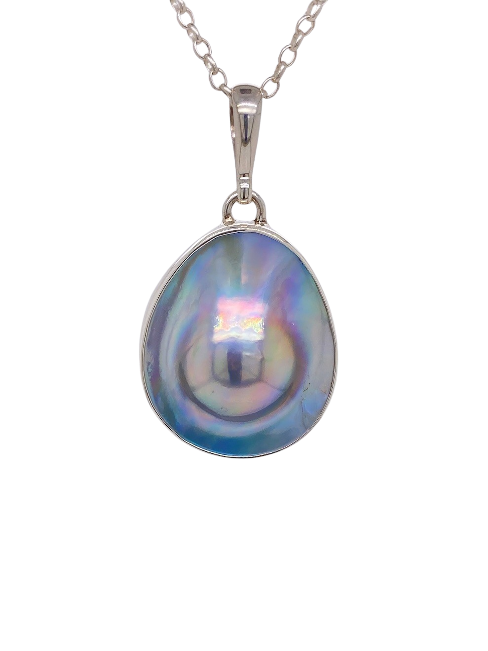 Sterling Silver Blister Pearl Pendant. GA-463
