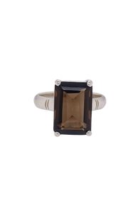 Sterling Silver Smokey Quartz Ring. GA-447