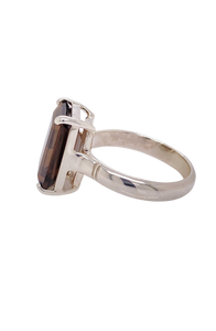 Sterling Silver Smokey Quartz Ring. GA-447