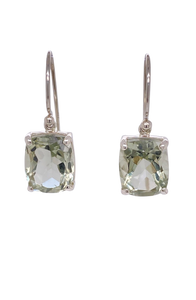 Sterling Silver Prasiolite Earrings. GA-448