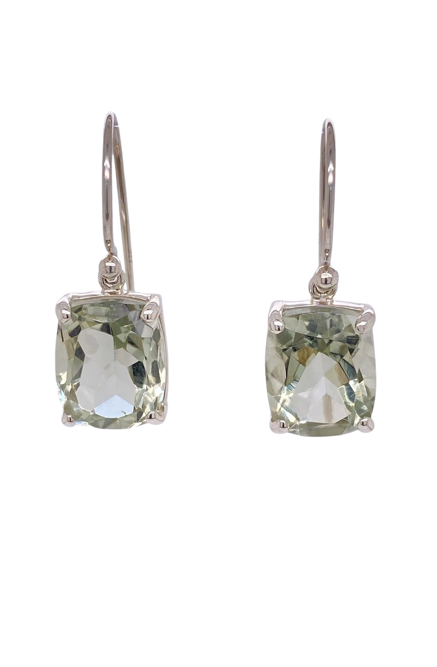 Sterling Silver Prasiolite Earrings. GA-448