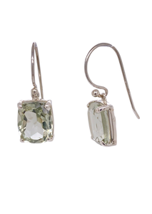 Sterling Silver Prasiolite Earrings. GA-448