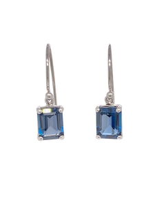 Sterling Silver London Blue Topaz Earrings. GA-461