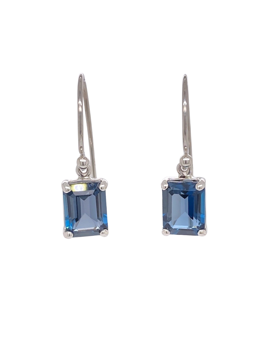 Sterling Silver London Blue Topaz Earrings. GA-461