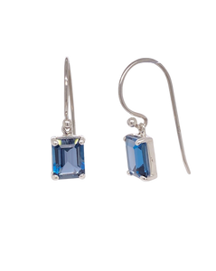 Sterling Silver London Blue Topaz Earrings. GA-461