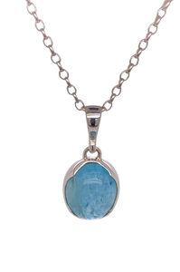 Sterling Silver Aquamarine Pendant. GA-442