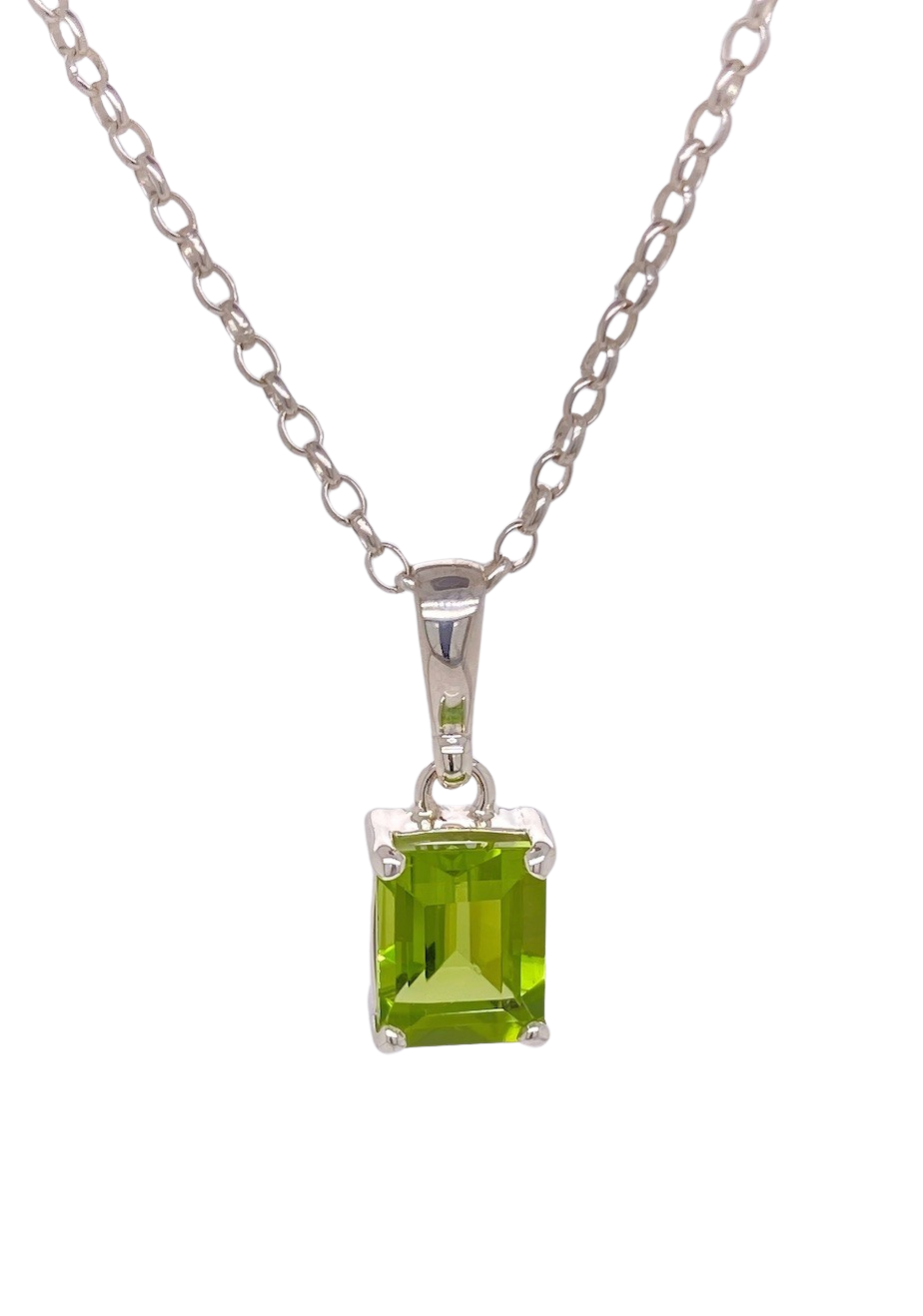 Sterling Silver Peridot Pendant. GA-457