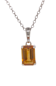 Sterling Silver Citrine Pendant. GA-446