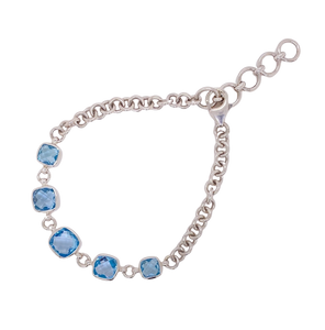 Sterling Silver Blue Topaz Bracelet. GA-439