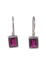 Sterling Silver Rhodolite Garnet Earrings. GA-465