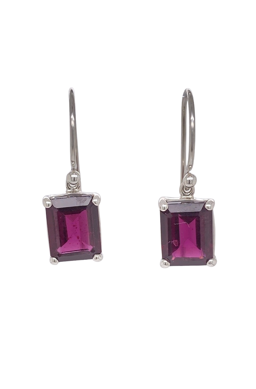 Sterling Silver Rhodolite Garnet Earrings. GA-465