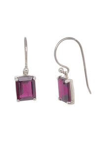 Sterling Silver Rhodolite Garnet Earrings. GA-465