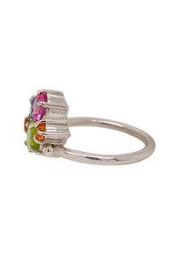 Sterling Silver Gemstone Cluster Ring. J50S