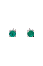 Load image into Gallery viewer, 9ct White Gold Emerald Stud Earrings. E19
