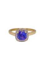 Load image into Gallery viewer, 9ct Yellow Gold Tanzanite and Diamond Ring. MM713

