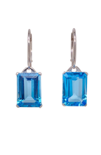 Load image into Gallery viewer, Sterling Silver Blue Topaz Earrings. HIM1
