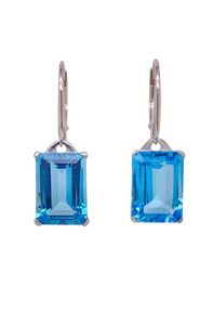 Sterling Silver Blue Topaz Earrings. HIM1