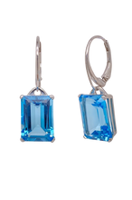 Load image into Gallery viewer, Sterling Silver Blue Topaz Earrings. HIM1
