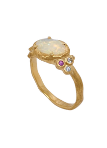9ct Yellow Gold Opal and Multi Gemstone Ring. MMS10174A