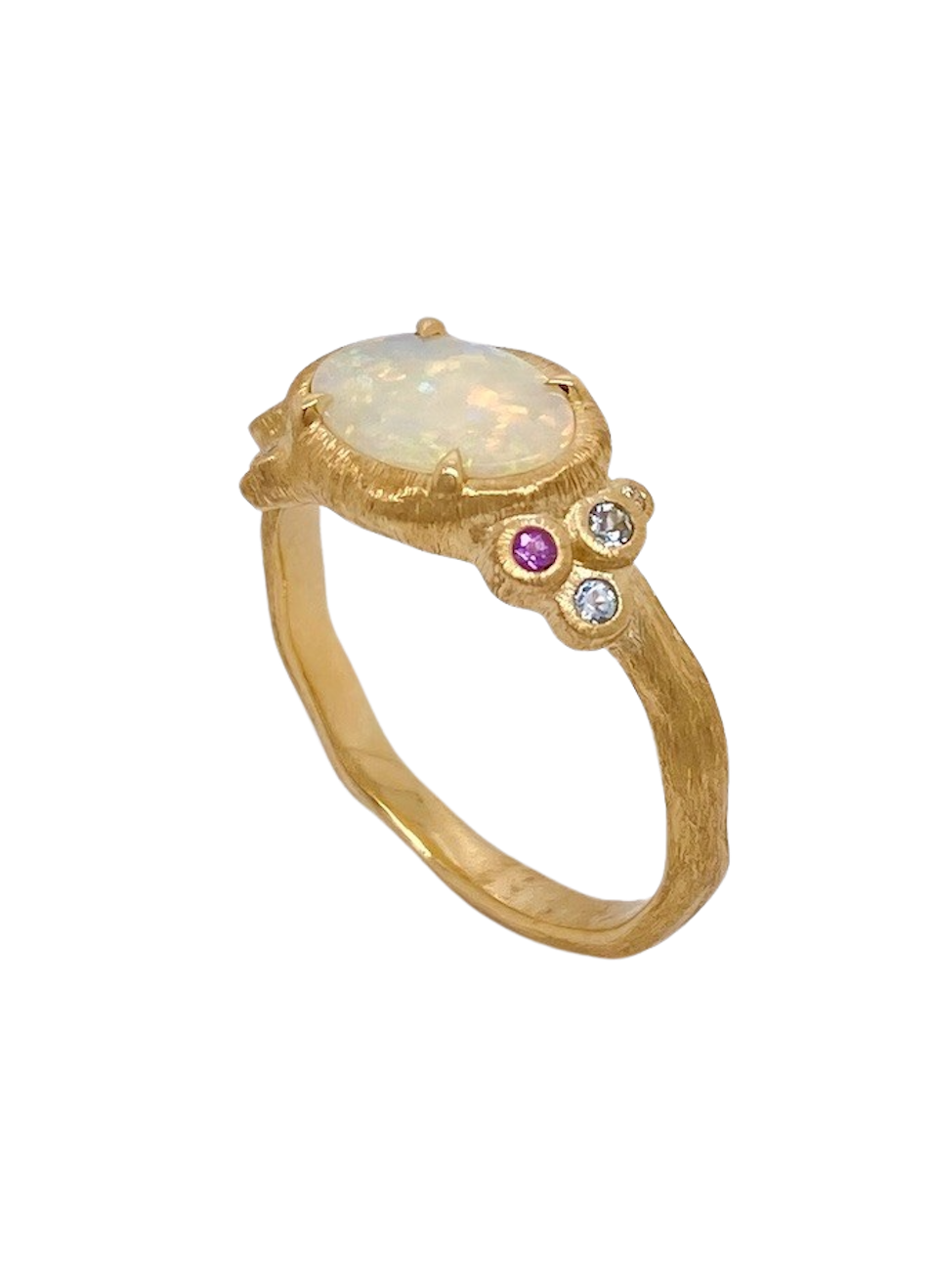 9ct Yellow Gold Opal and Multi Gemstone Ring. MMS10174A