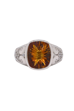 Load image into Gallery viewer, Sterling Silver Citrine and Cubic Zirconia Ring. HIM69
