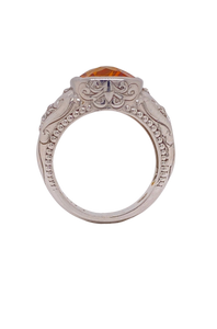 Sterling Silver Citrine and Cubic Zirconia Ring. HIM69