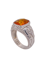 Load image into Gallery viewer, Sterling Silver Citrine and Cubic Zirconia Ring. HIM69

