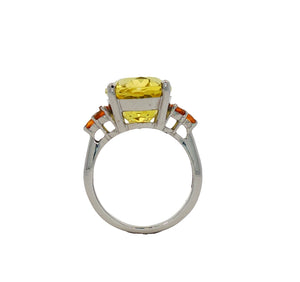 Sterling Silver Lemon Quartz and Citrine Ring. HIM70