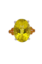 Load image into Gallery viewer, Sterling Silver Lemon Quartz and Citrine Ring. HIM70
