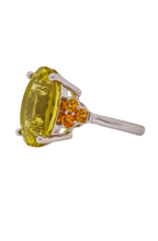 Load image into Gallery viewer, Sterling Silver Lemon Quartz and Citrine Ring. HIM70
