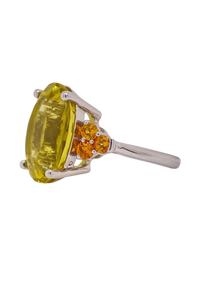 Sterling Silver Lemon Quartz and Citrine Ring. HIM70