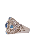 Load image into Gallery viewer, Sterling Silver Blue Topaz and Cubic Zirconia Ring. HIM21

